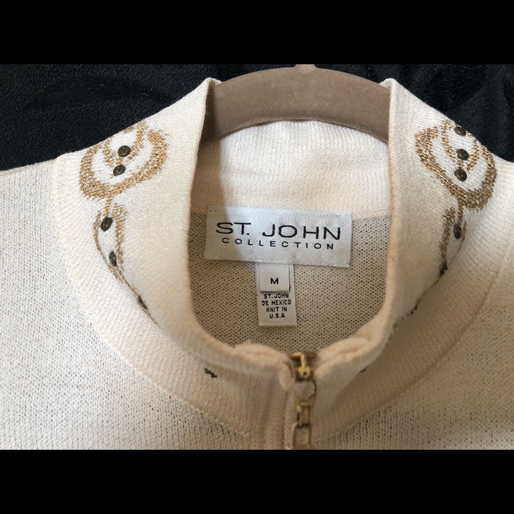 St John knit front zip Cardigan